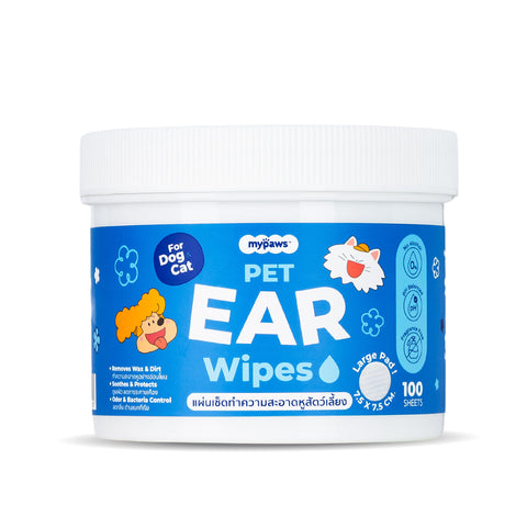 แผ่นเช็ดหูสัตว์เลี้ยง 100แผ่น