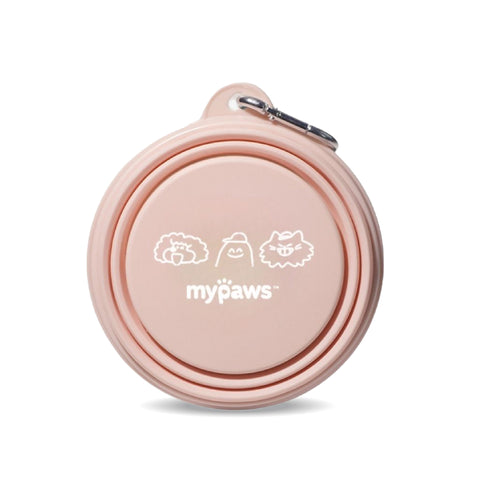 ชามซิลิโคนพกพาสีชมพู ขนาด350มล.