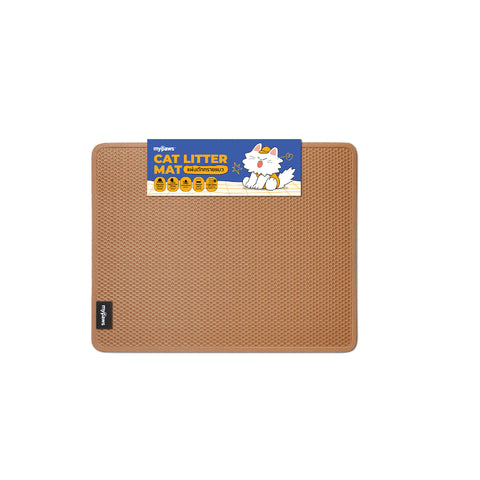 แผ่นดักทรายแมวรุ่นพิเศษสีครีม รุ่น U 45x60cm