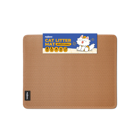 แผ่นดักทรายแมวรุ่นพิเศษสีครีม รุ่น U 45x60cm