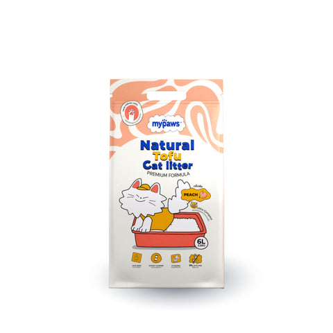 ทรายแมวเต้าหู้ 6ลิตร Peach