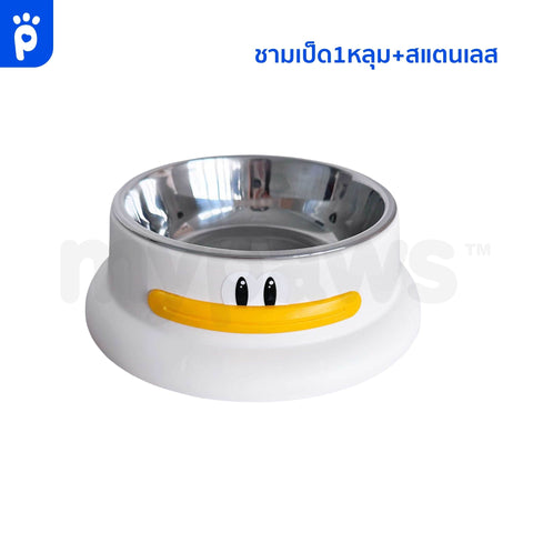 [เพิ่มของแถมในคำสั่งซื้อ] ชามอาหารสัตว์เลี้ยง ใส่ได้ทั้งน้ำและอาหาร ทำจากพลาสติกอย่างดี
