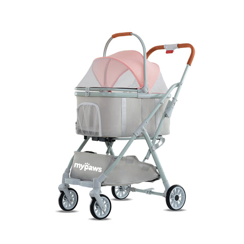 รถเข็นรุ่นสัตว์เลี้ยง รุ่น Auto 65ซม. สีชมพู