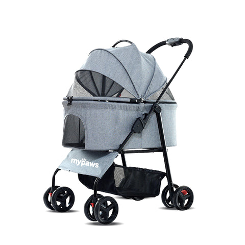 รถเข็นสัตว์เลี้ยง รุ่น Carseat 67ซม. สีเทา