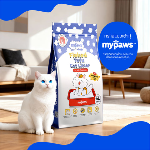 ทรายแมวเต้าหู้ 6ลิตร Flaked
