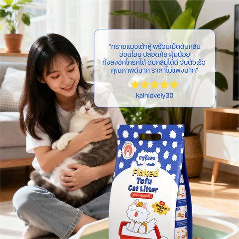ทรายแมวเต้าหู้ 6ลิตร Flaked