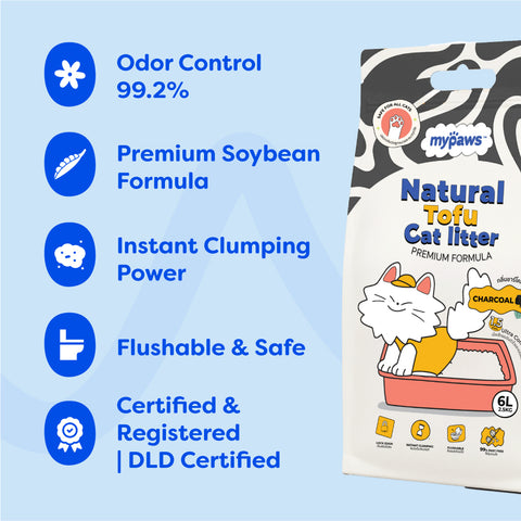 ทรายแมวเต้าหู้ 6ลิตร Chacoal