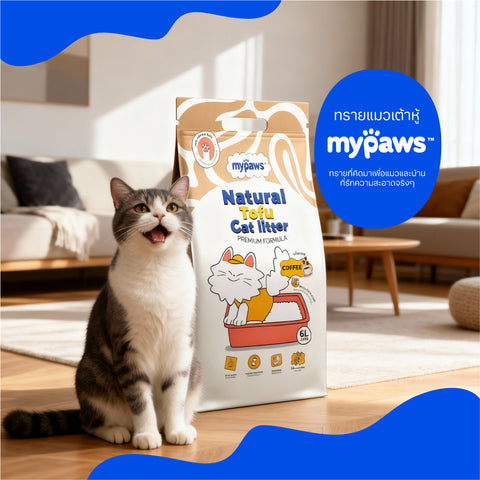 ทรายแมวเต้าหู้ 6ลิตร Coffee