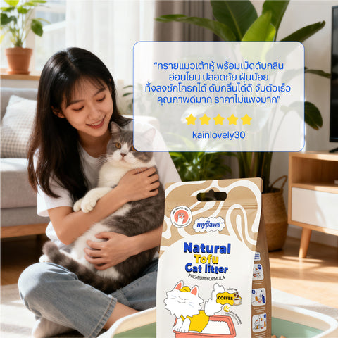 ทรายแมวเต้าหู้ 6ลิตร Coffee