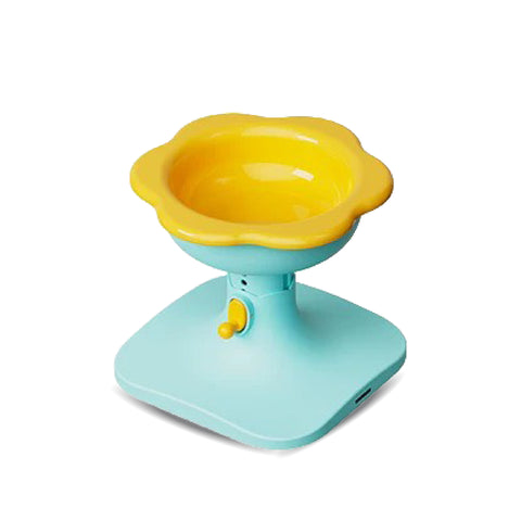 Keevii ชามอาหารสัตว์เลี้ยง ชามดอกไม้ สีเหลืองฟ้า