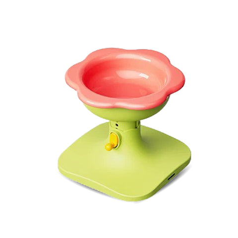 Keevii ชามอาหารสัตว์เลี้ยง ชามดอกไม้ สีชมพูเขียว