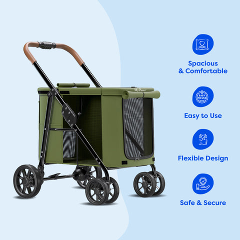 รถเข็นสัตว์เลี้ยง รุ่น Semi-Truck สีดำ